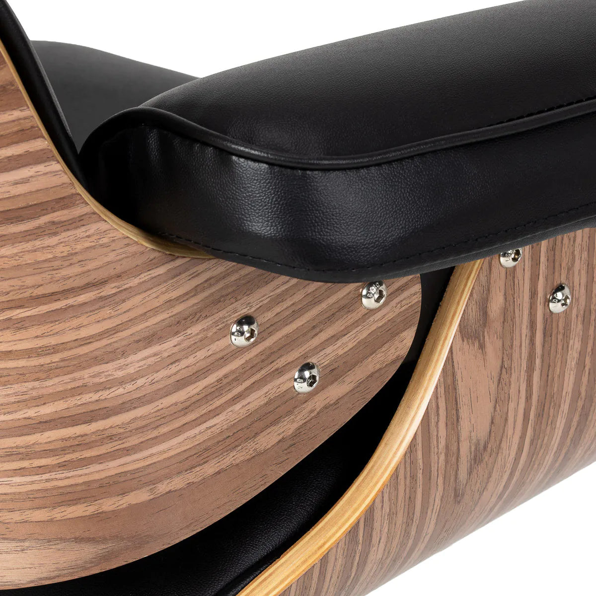 Gabbiano Florencja hairdressing chair in black and walnut with a black base