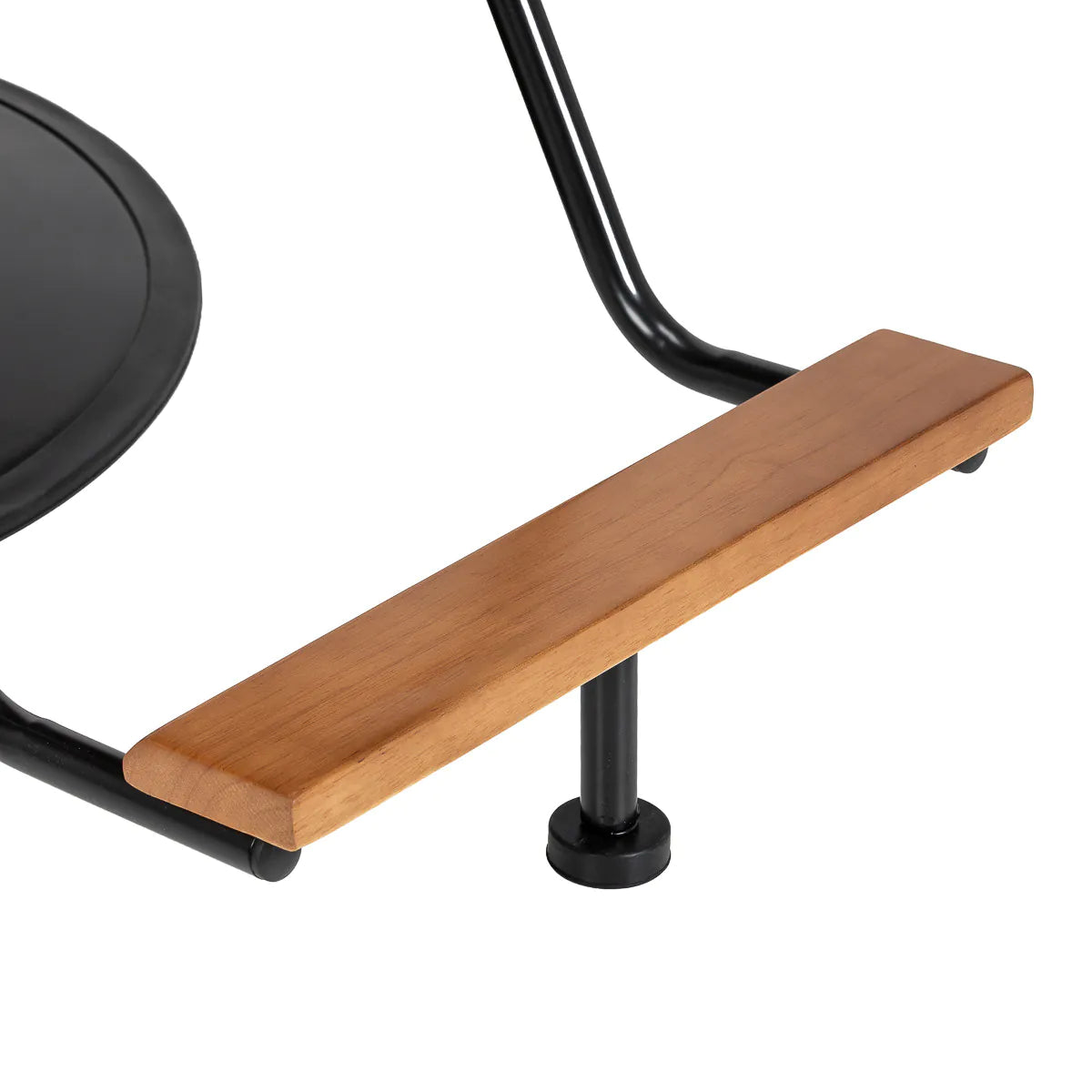 Gabbiano Florencja hairdressing chair in black and walnut with a black base