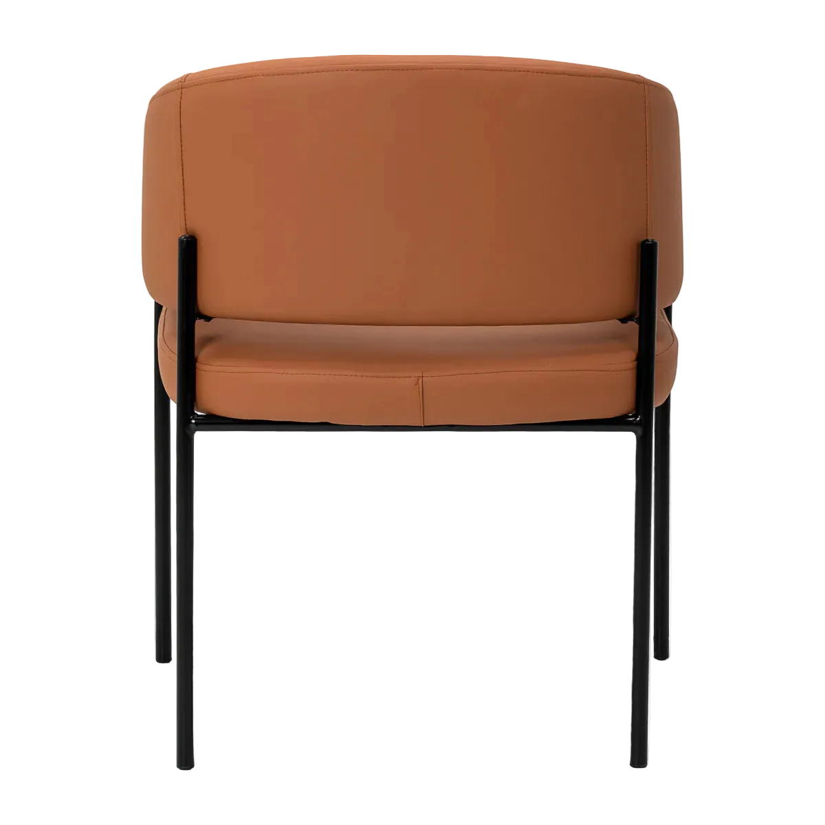 Sillón arco en piel sintética marrón con estructura negra