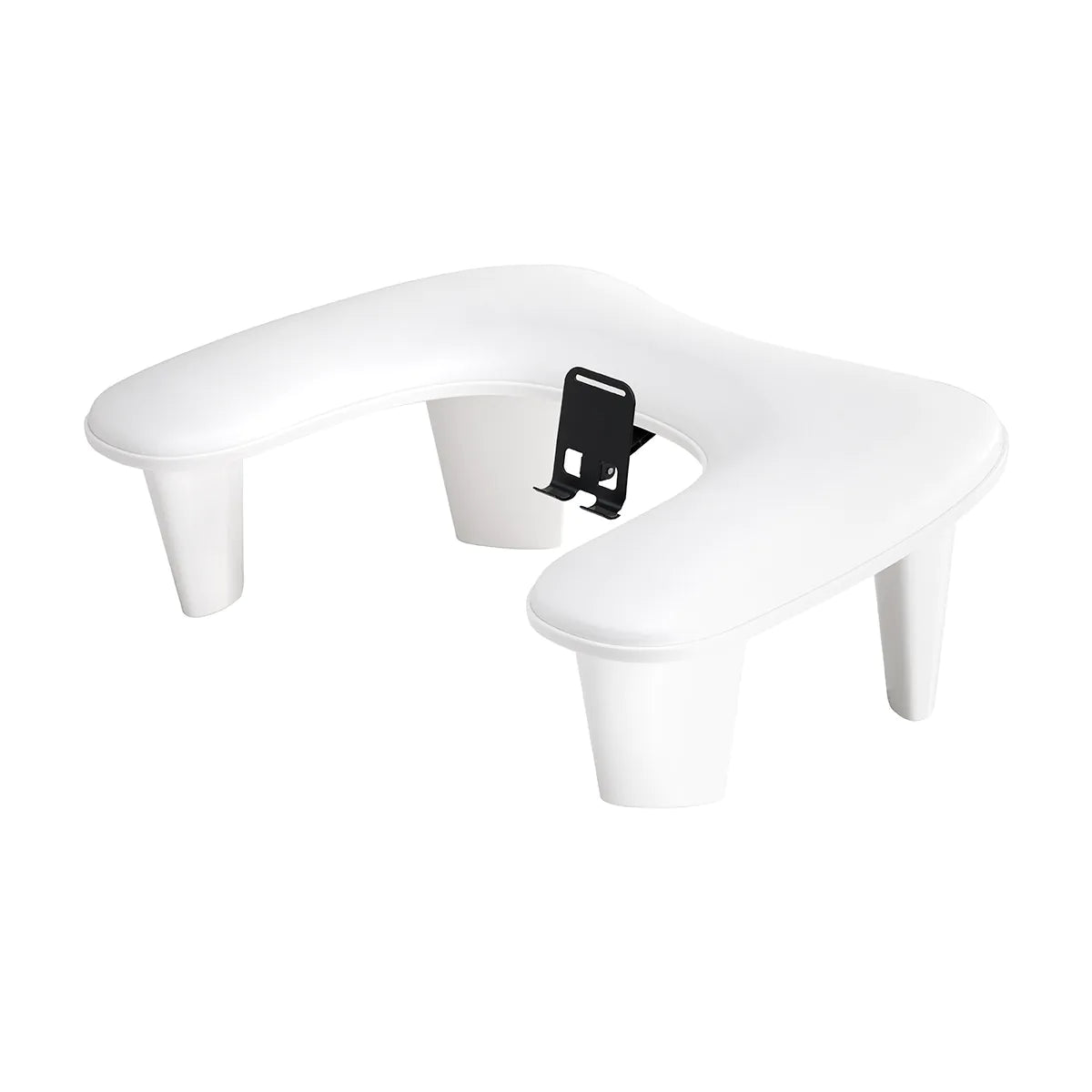 Reposabrazos para manicura con soporte para móvil