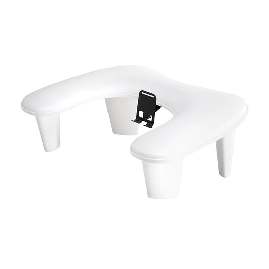 Reposabrazos para manicura con soporte para móvil