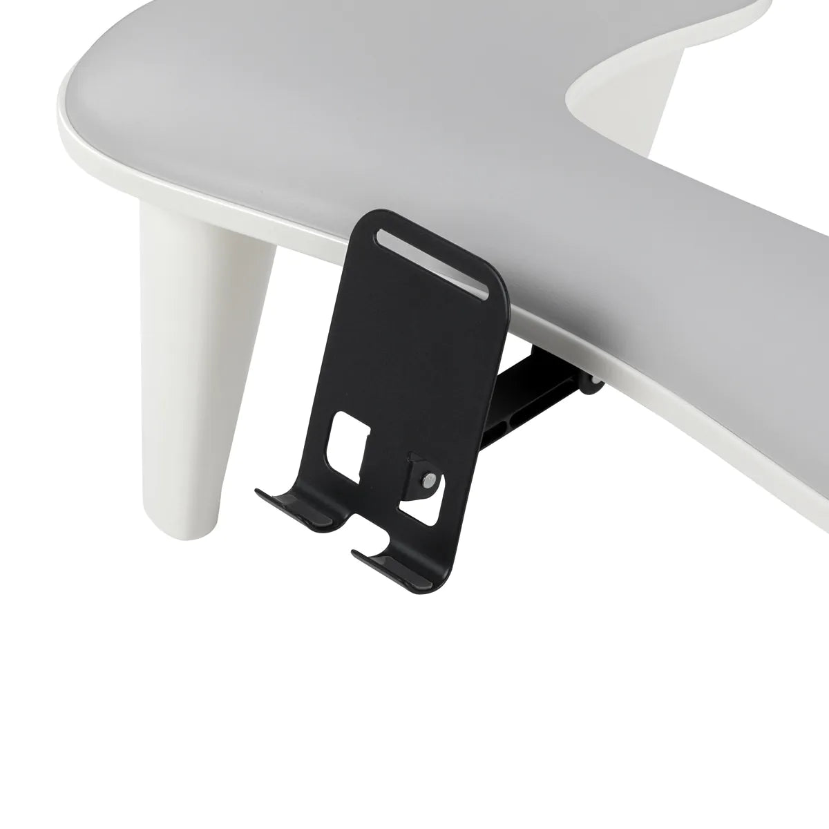 Reposabrazos para manicura con soporte para móvil