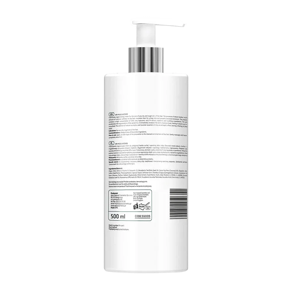 Apis Podo Intense Tratamiento Ultra-Nutritivo de Pies: 30% Urea, Manteca de Kokum e Inulina para Renovar, Hidratar y Equilibrar la Piel Áspera