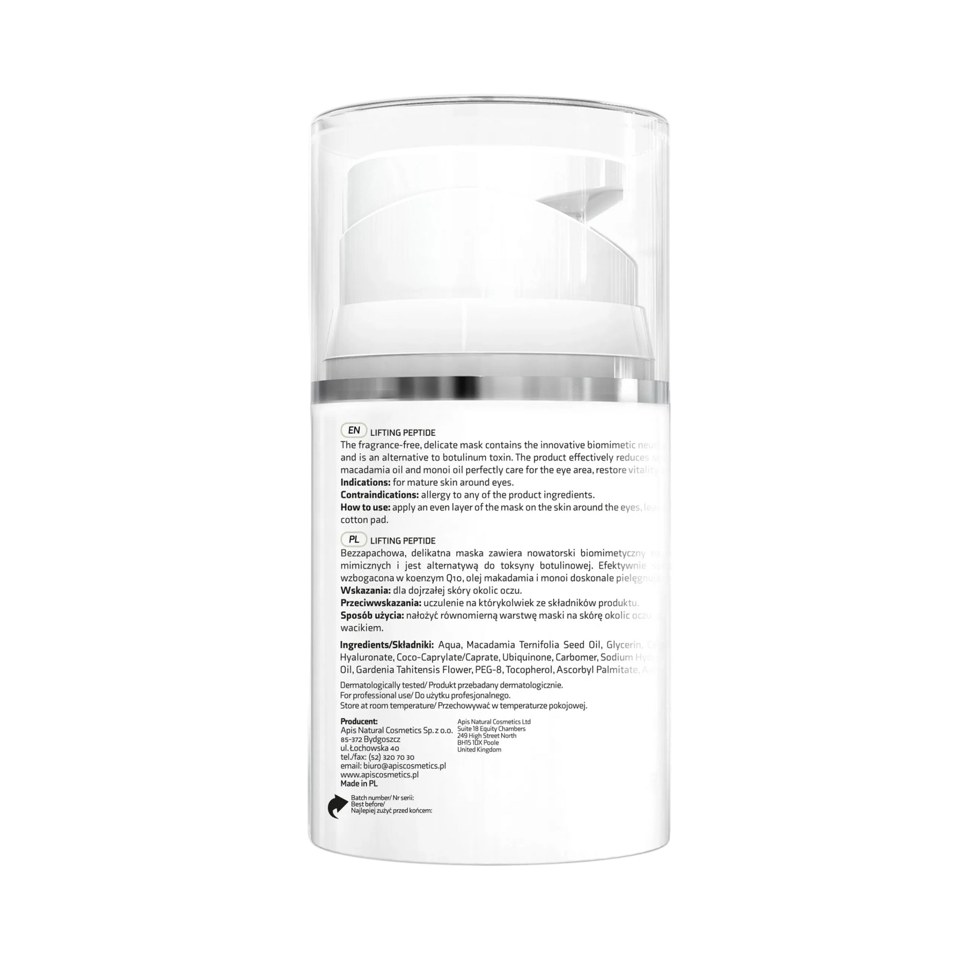 Apis Lifting Peptide Mascarilla para el Contorno de Ojos APIS con SNAP-8™: Efecto Botox-like, Elevación de Párpados y Reducción de Arrugas