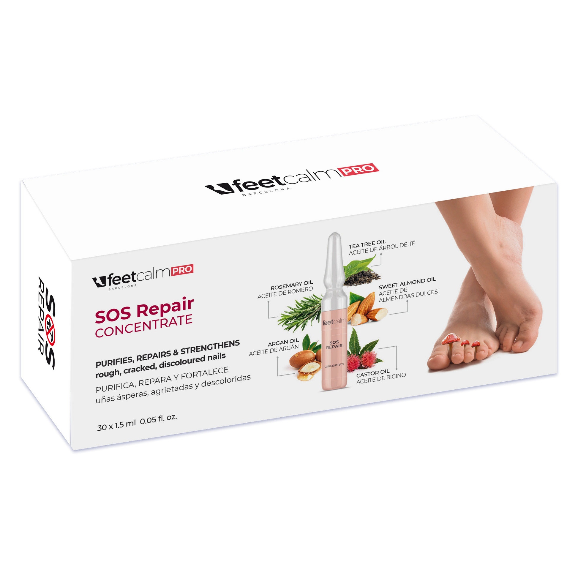 Feetcalm Ampollas SOS Repair Concentrate antifúngico para uñas, 30 uds. 