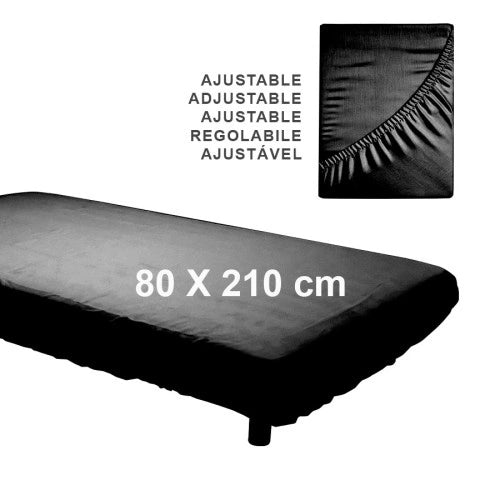 Sabanas de camilla ajustables negras, 10 uds.